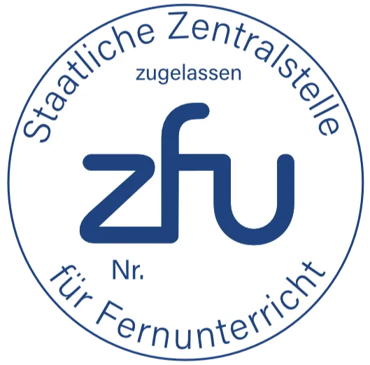 Siegel: Staatliche Zentralstelle für Fernunterricht (ZFU-Nr. 7381121)