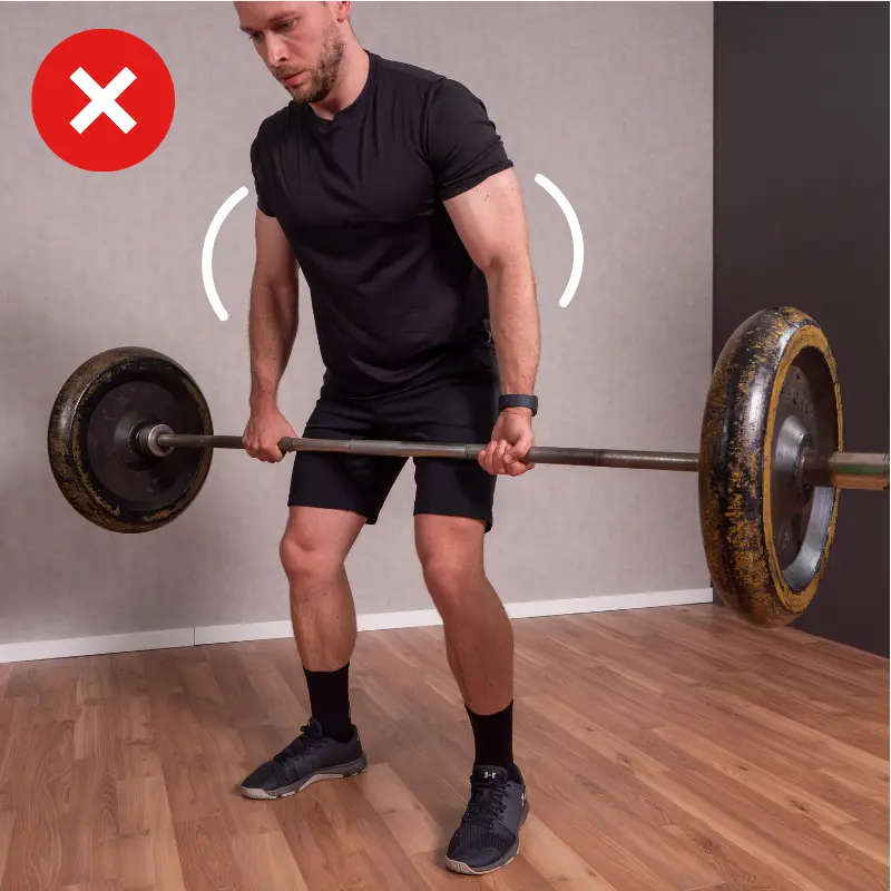 Langhantel Training Die Arme Beugen Sich Waehrend Des Hebens