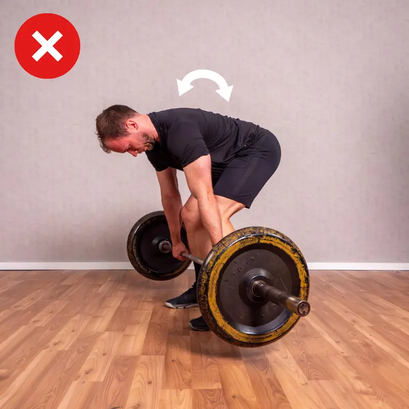 Langhantel Training Die Rueckenposition Geht Unkontrolliert Verloren