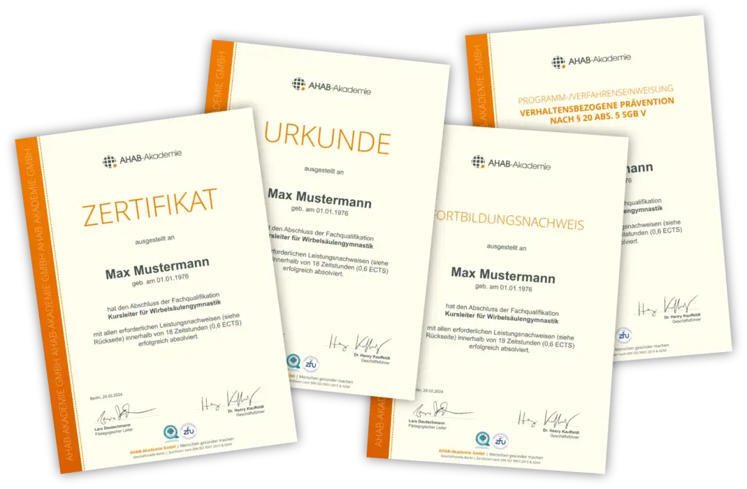 Muster Zertifikate Urkunden Ahab Akademie
