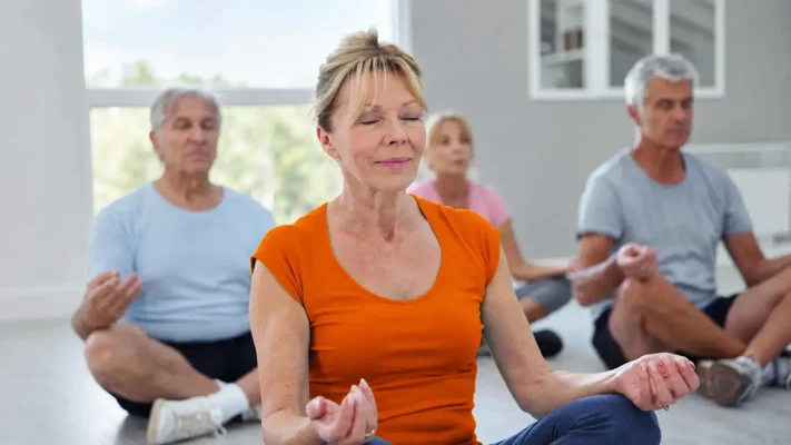 Ruhige Meditation Im Yogastudio